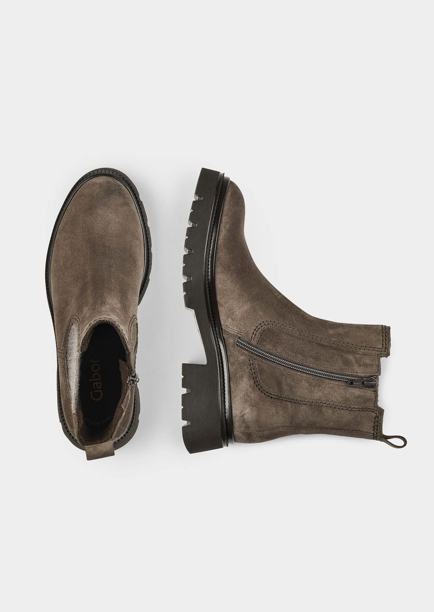 Chelsea-Boots aus Veloursleder mit Profilsohle