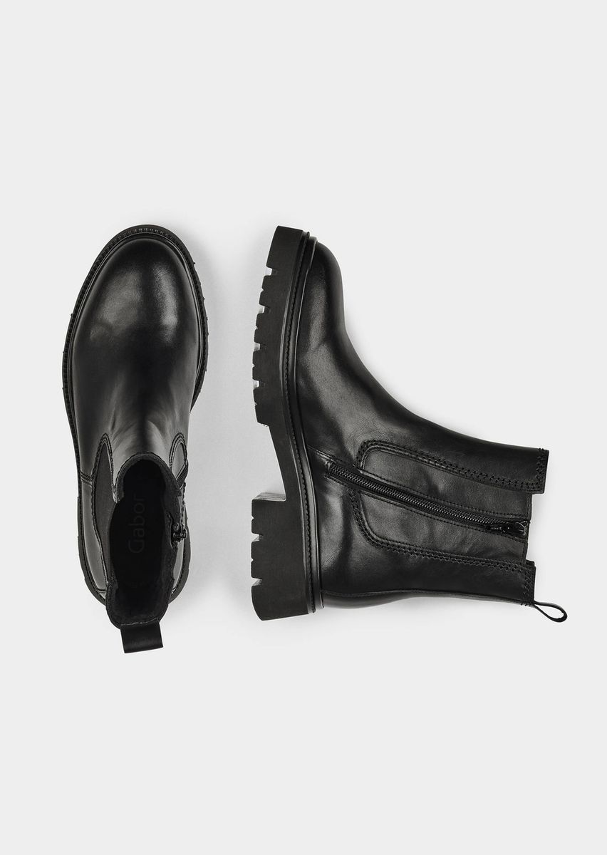 Klassische Leder-Chelsea-Boots mit Profilsohle
