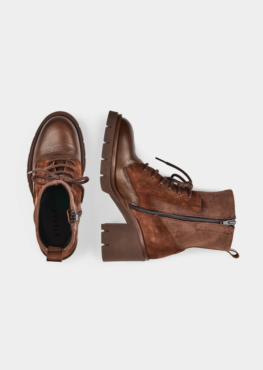Schnürstiefelette mit Blockabsatz
