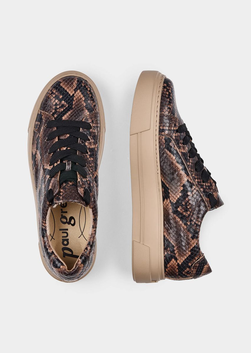 Plateau-Sneaker mit Schlangenmuster