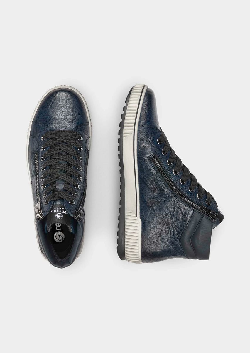 Schimmernde High-Top-Sneaker mit Reißverschluss