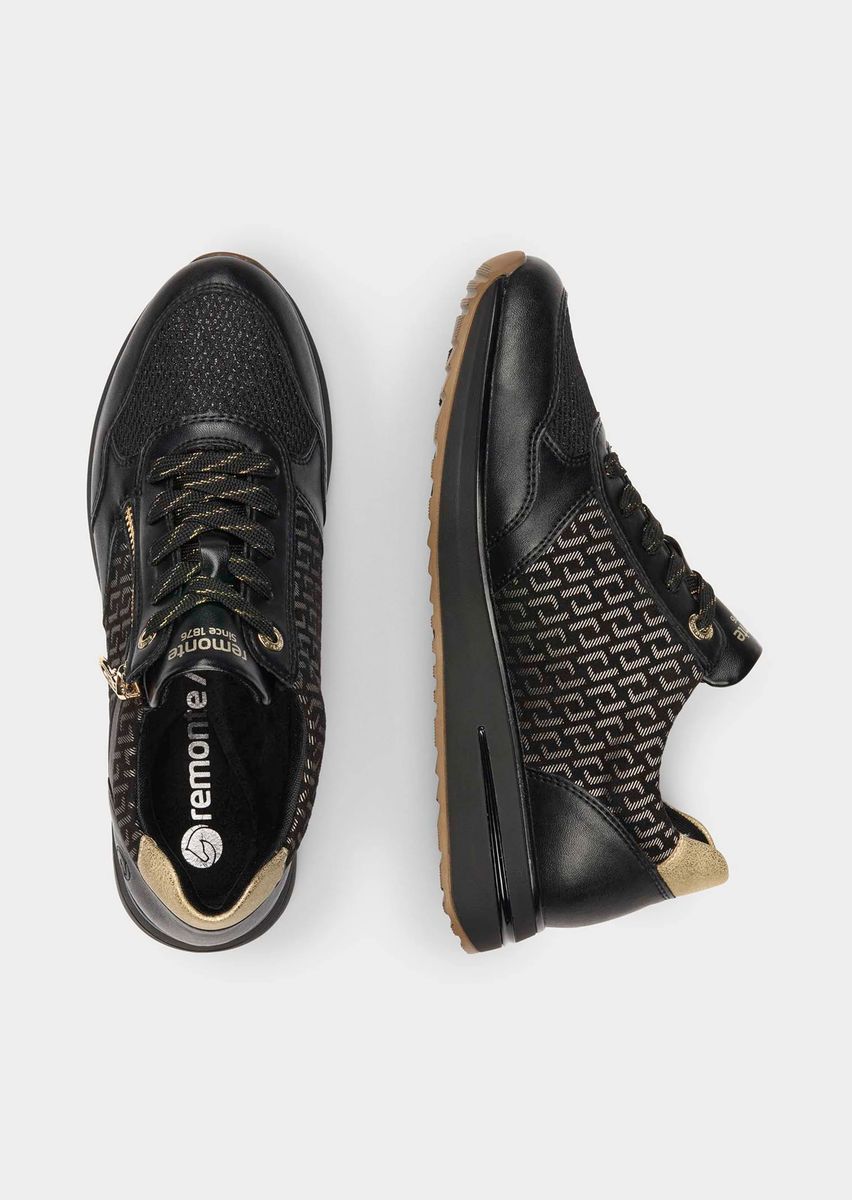 Gemusterte Glamour-Sneaker mit Reißverschluss
