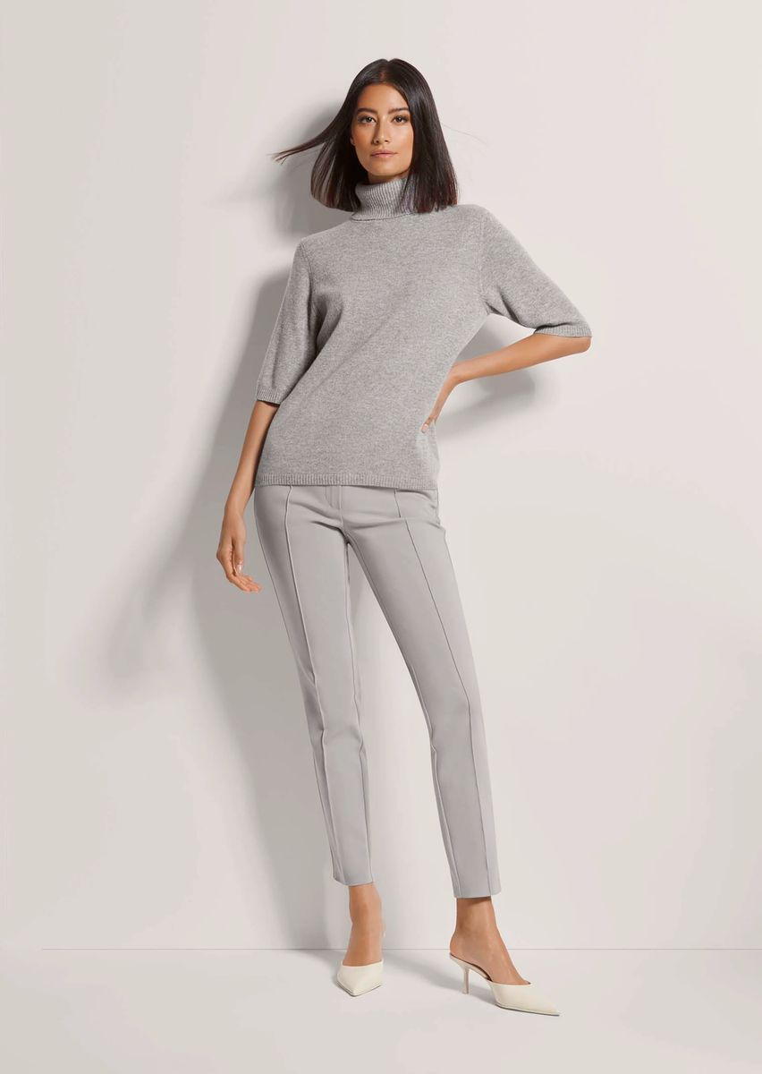 Kaschmir-Rollkragenpullover mit Halbarm