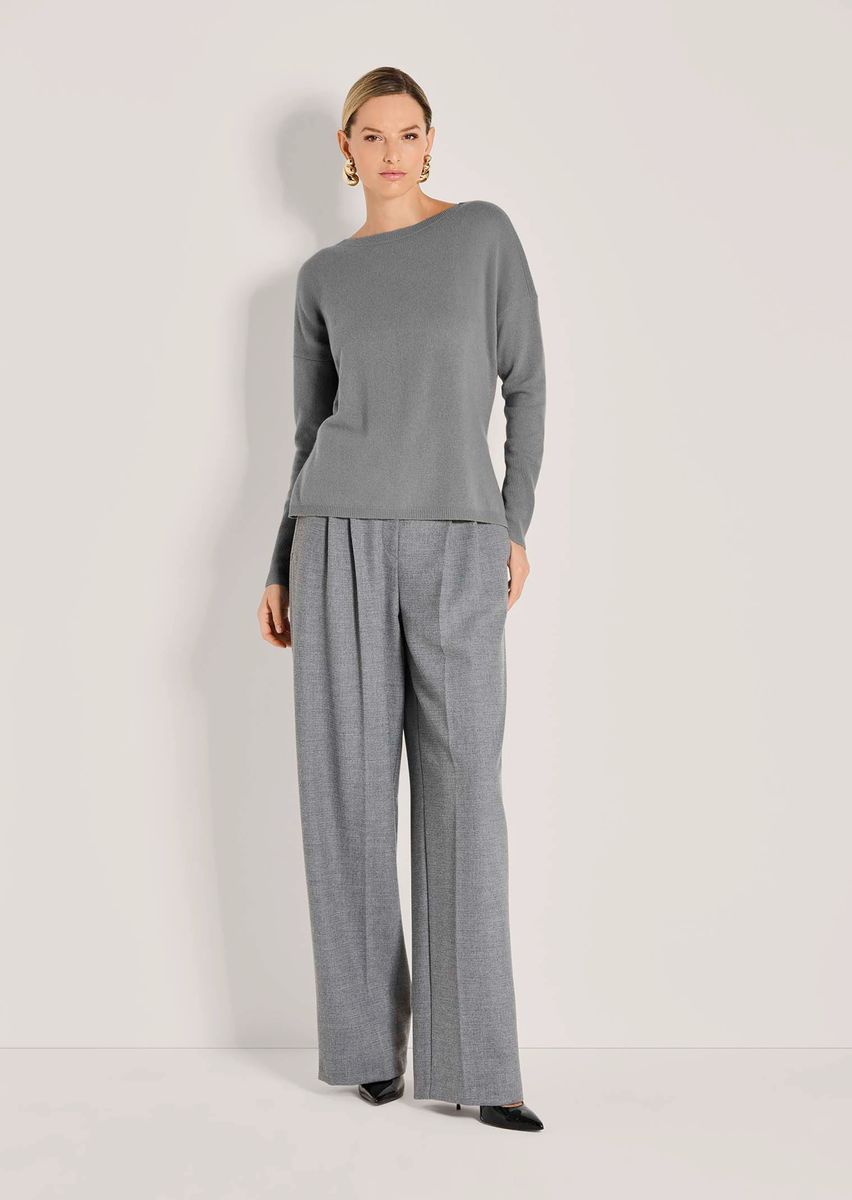 Kaschmirpullover mit U-Boot-Ausschnitt