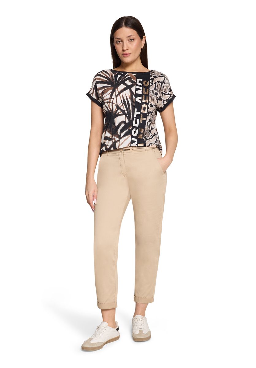 Lockere 7/8 Chino-Hose mit Gürtel