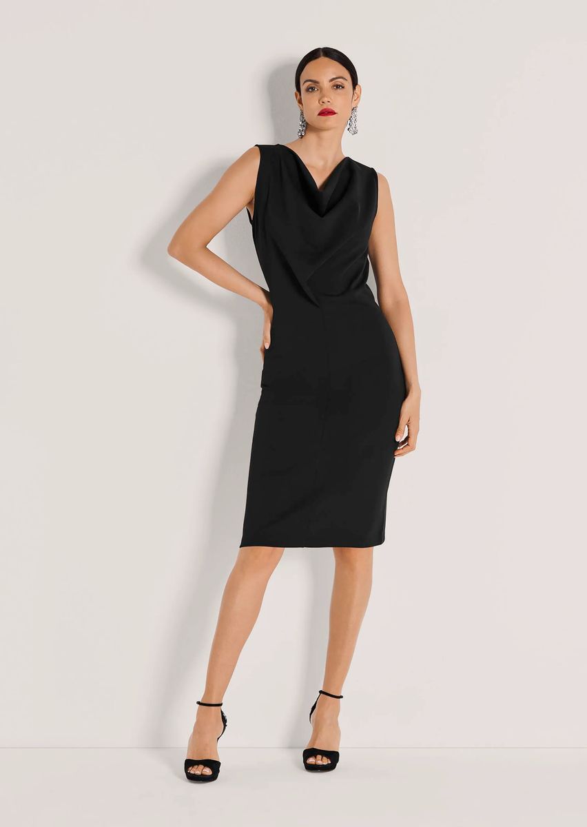 Elegantes Jerseykleid mit Wasserfall-Ausschnitt