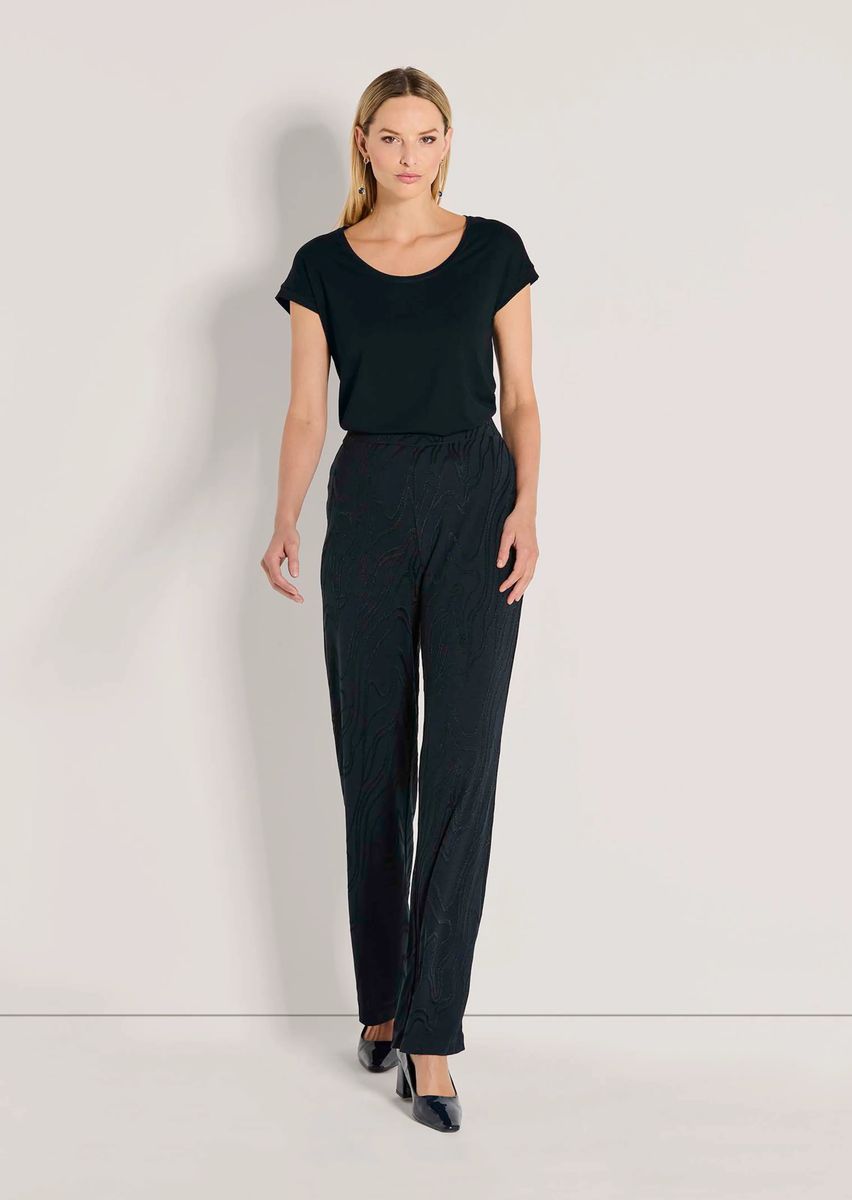 Elegante Jersey-Hose mit Animal-Jacquard