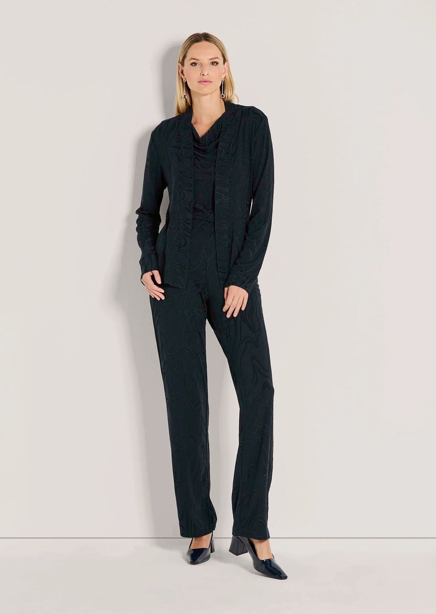 Elegante Jacquard-Jacke ohne Verschluss