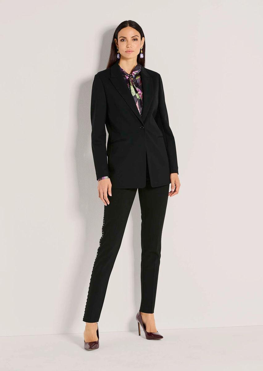 Klassischer Jersey-Blazer in Longform