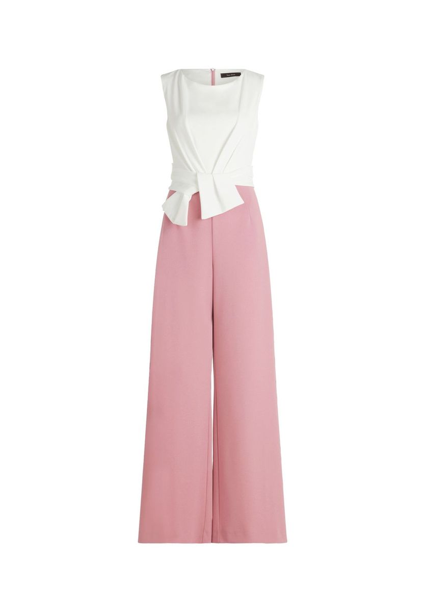 Zweifarbiger Jumpsuit mit weitem Bein