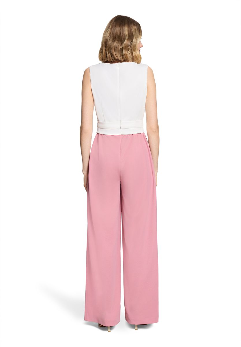 Zweifarbiger Jumpsuit mit weitem Bein