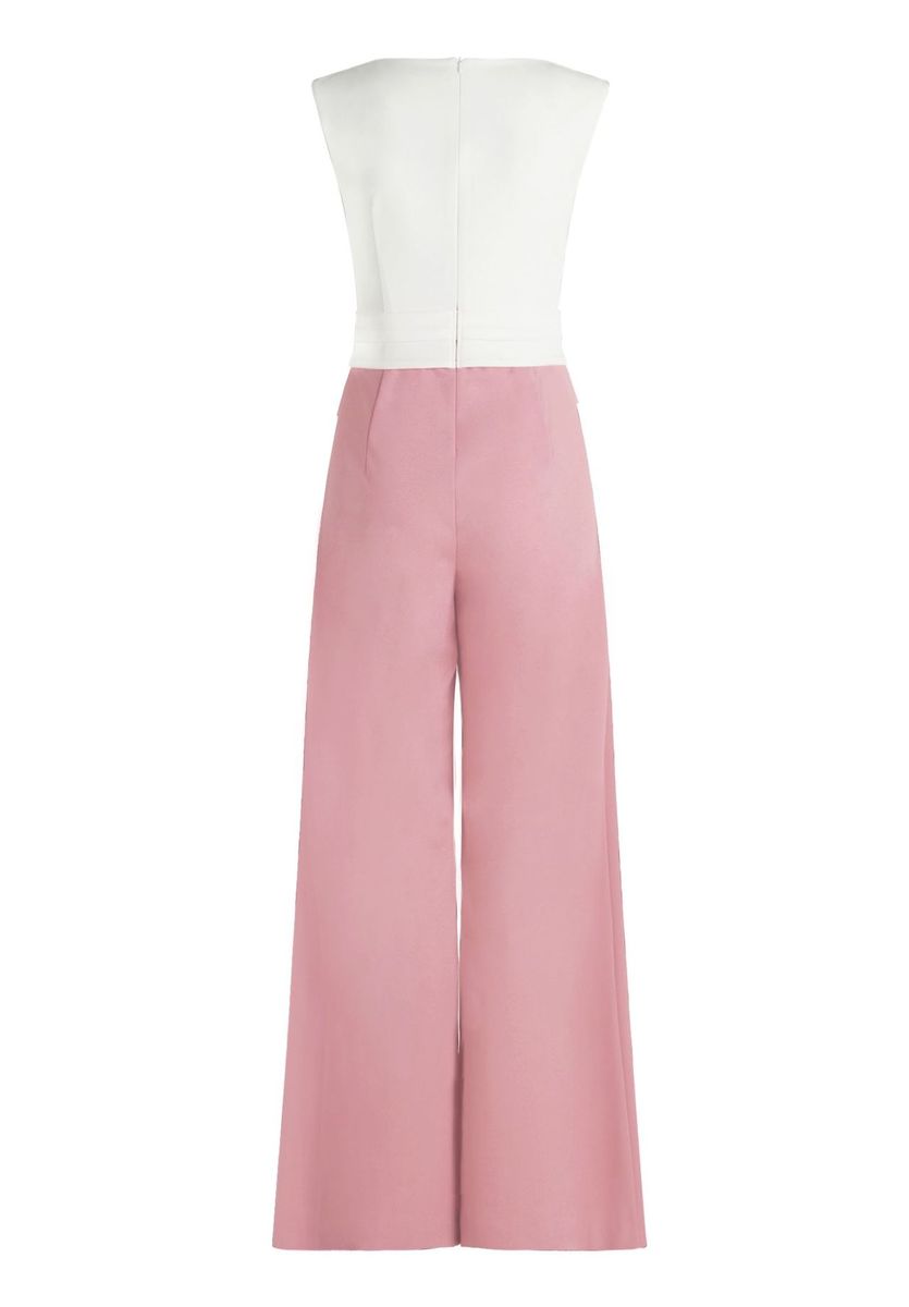 Zweifarbiger Jumpsuit mit weitem Bein
