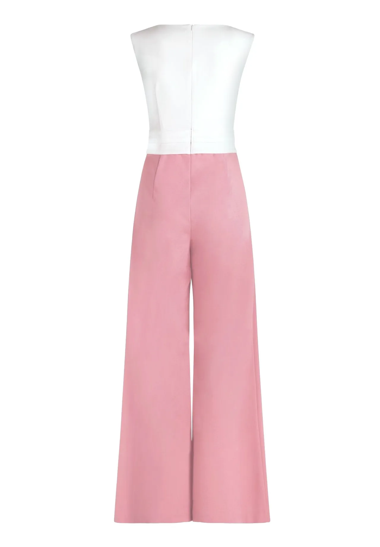 Zweifarbiger Jumpsuit mit weitem Bein