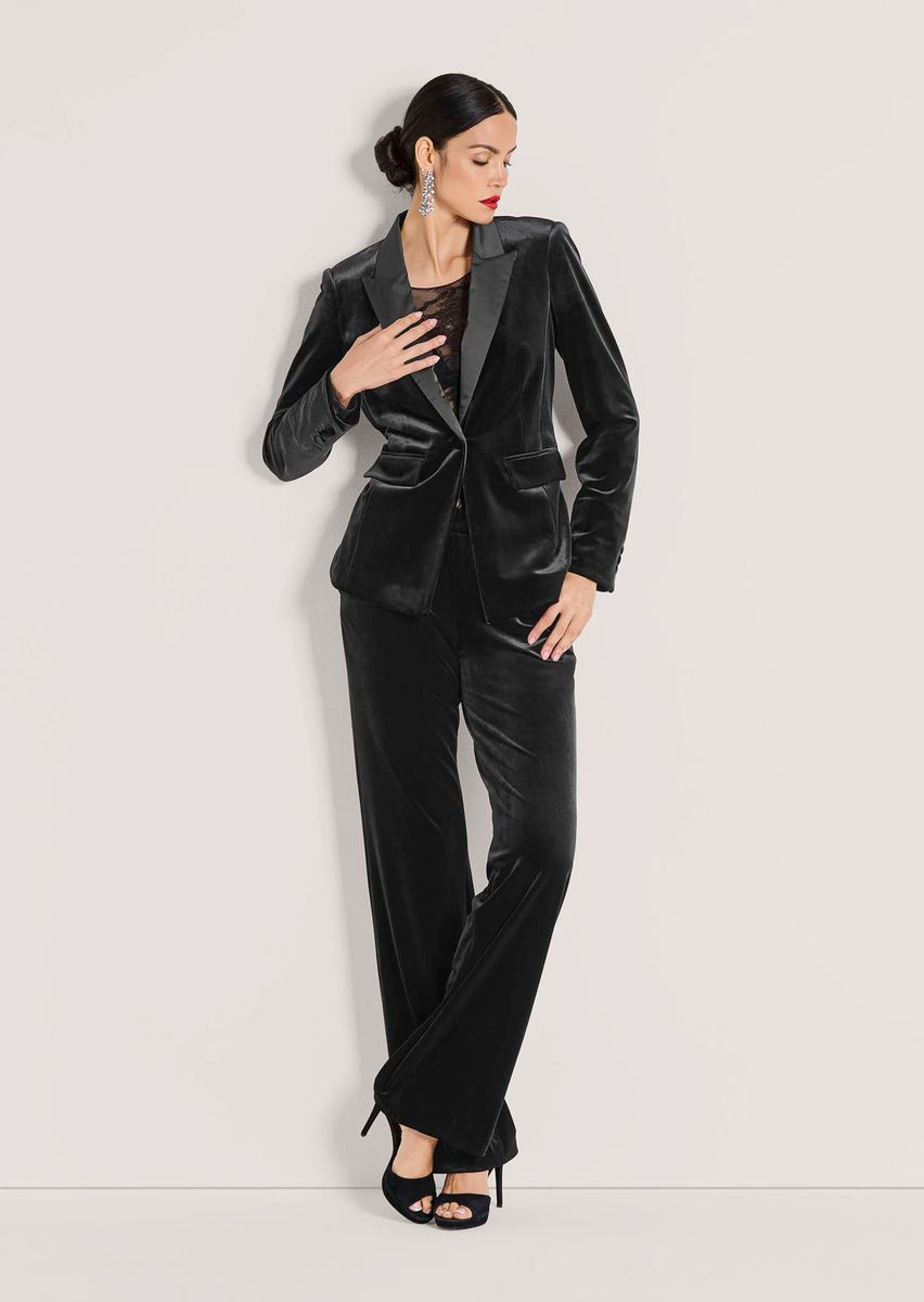 Eleganter Samtblazer mit Revers