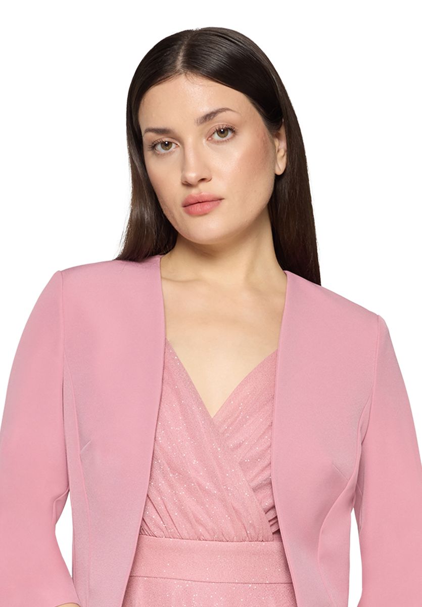 Elegantes Satin-Bolero mit Ärmelschlitzen