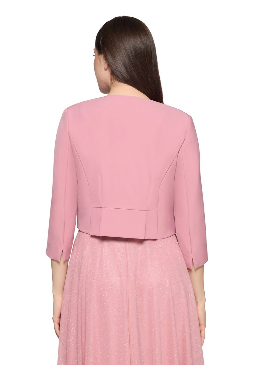 Elegantes Satin-Bolero mit Ärmelschlitzen