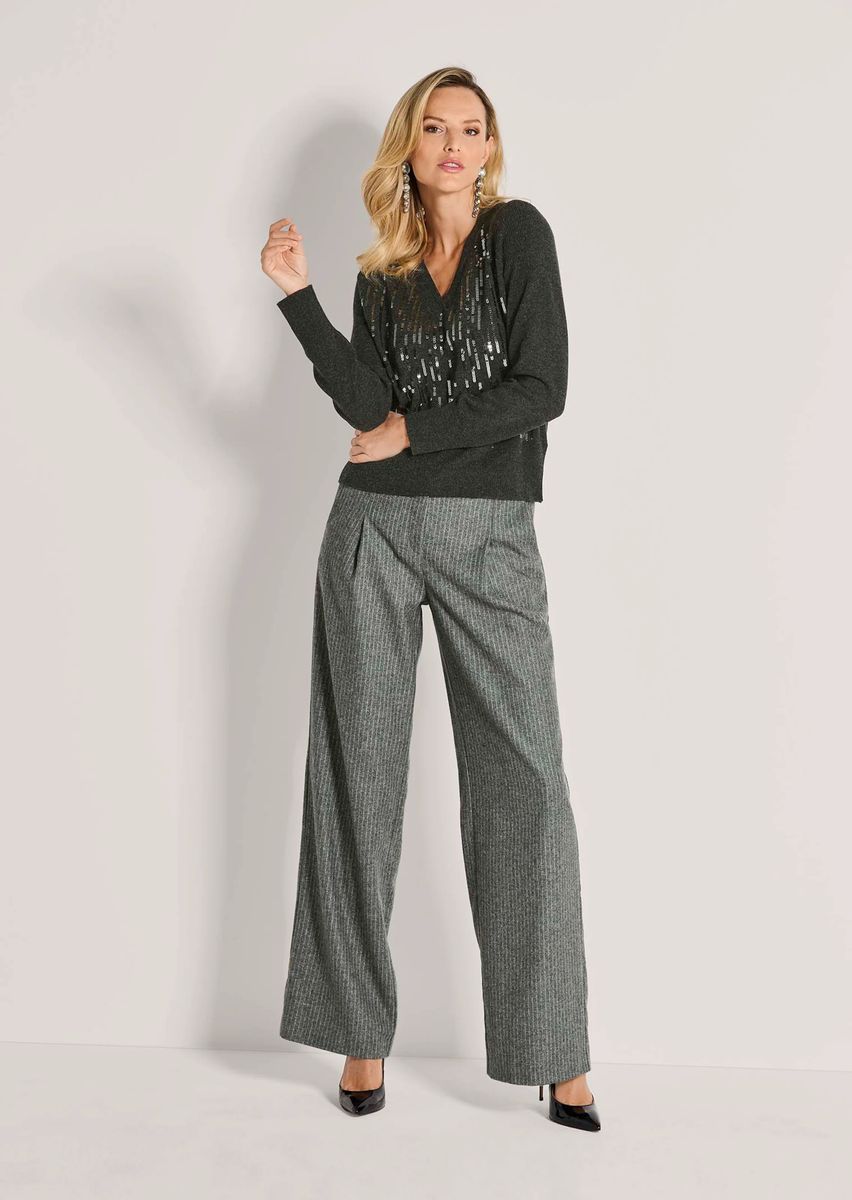 Pailletten-Pullover aus Schurwolle