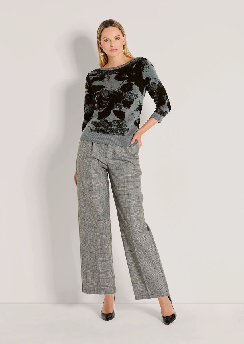 Jacquard-Pullover mit floralem Muster