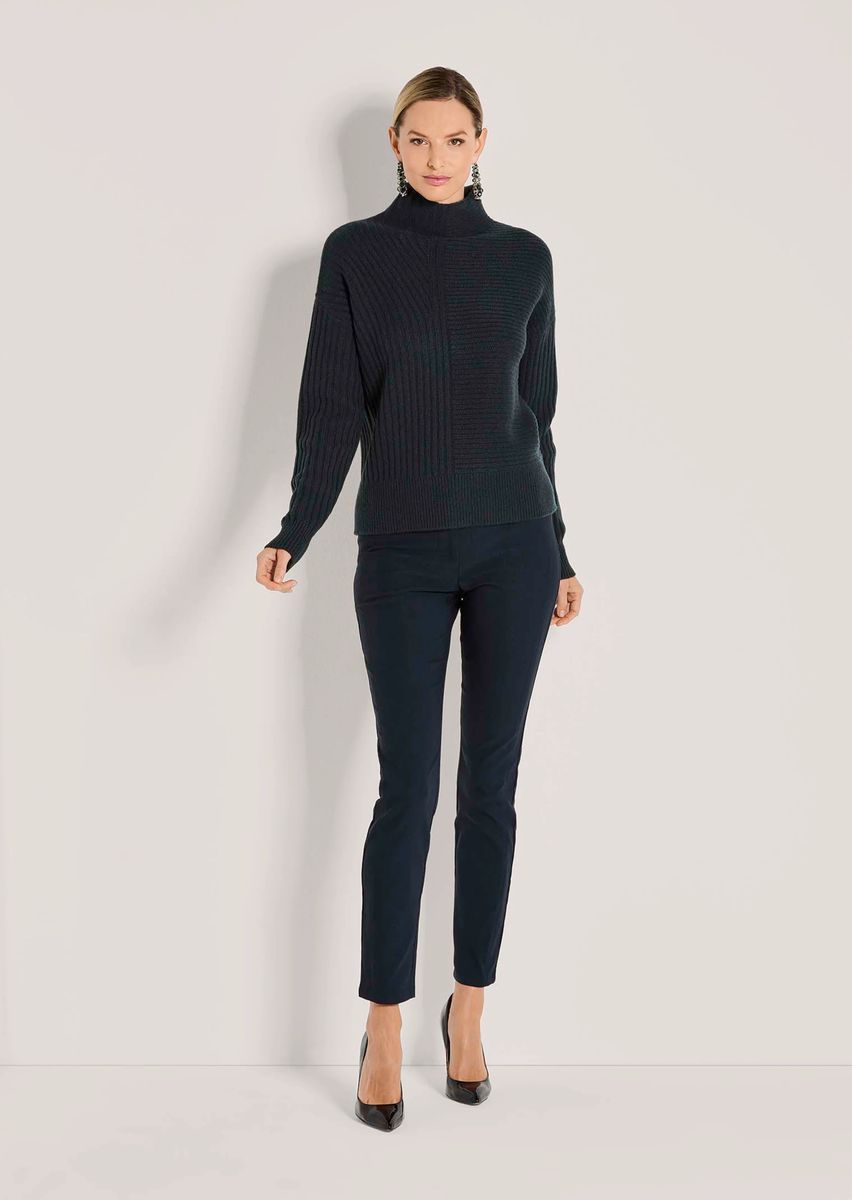 Pullover mit Rippenstruktur-Mix