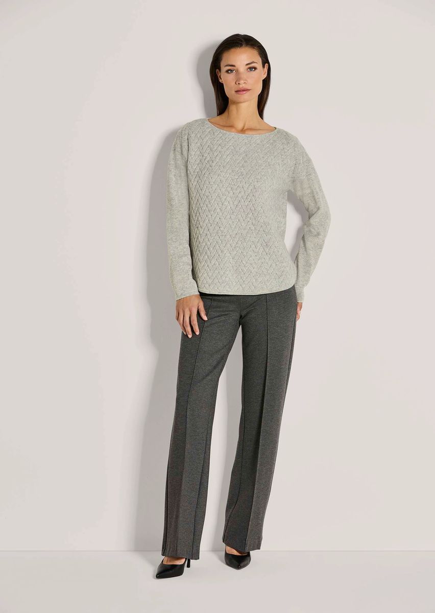 Geometrischer Jacquard-Pullover aus Woll-Kaschmir
