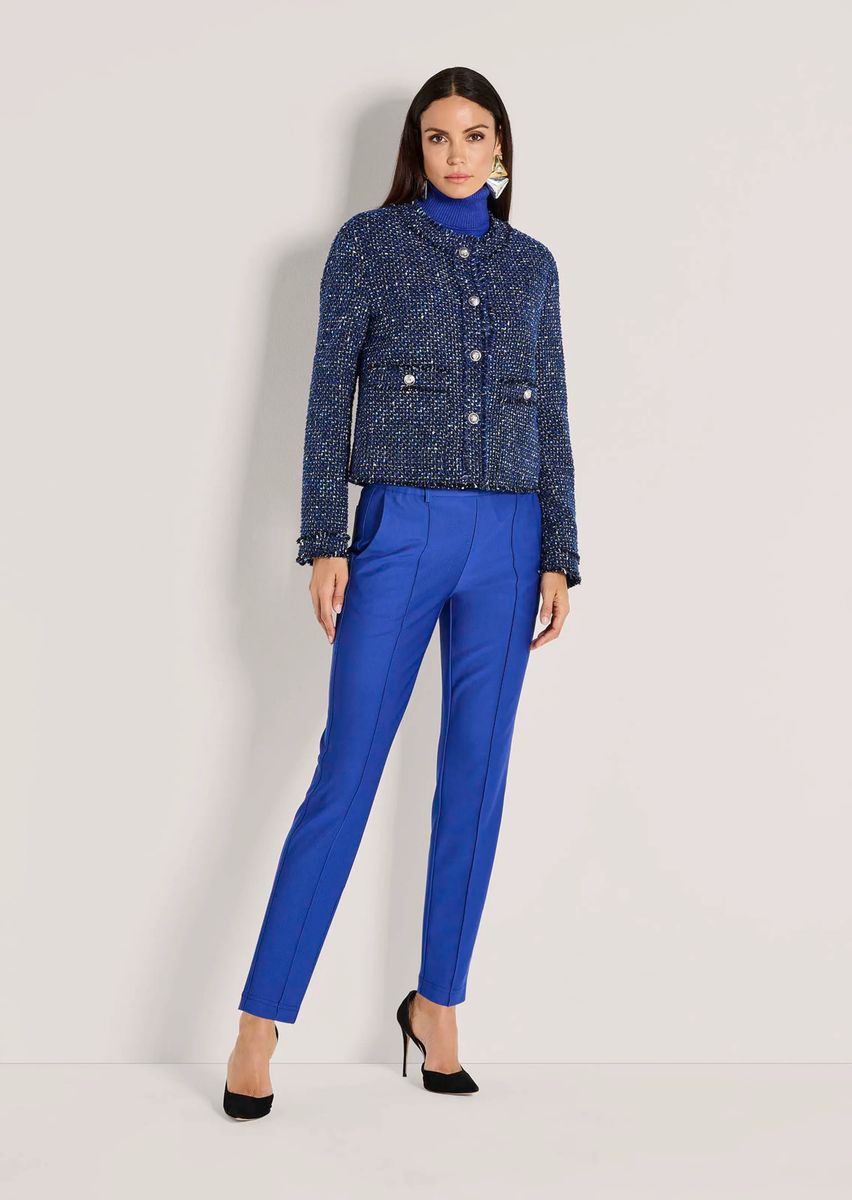 Kragenlose Tweed-Jacke in Kastenform