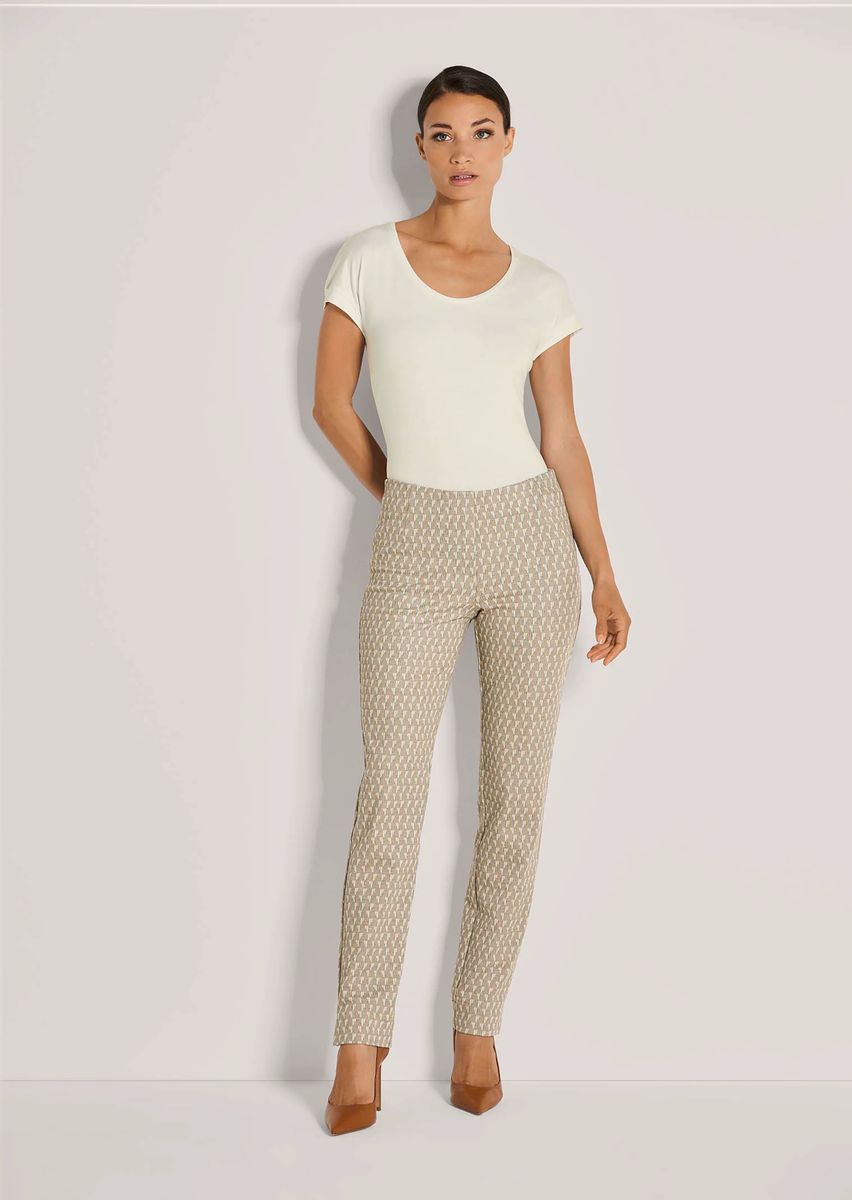 Schmale Hose mit Jacquard-Muster