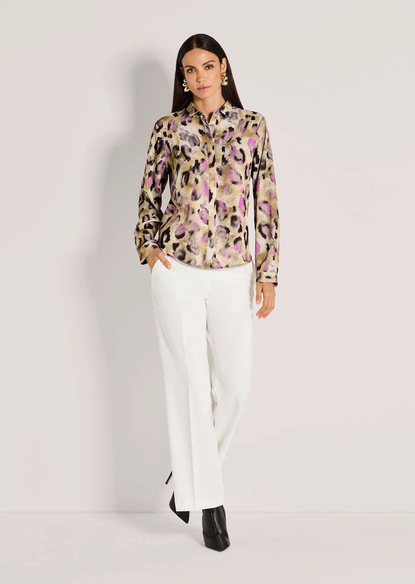 Bluse mit abstraktem Leoparden-Print