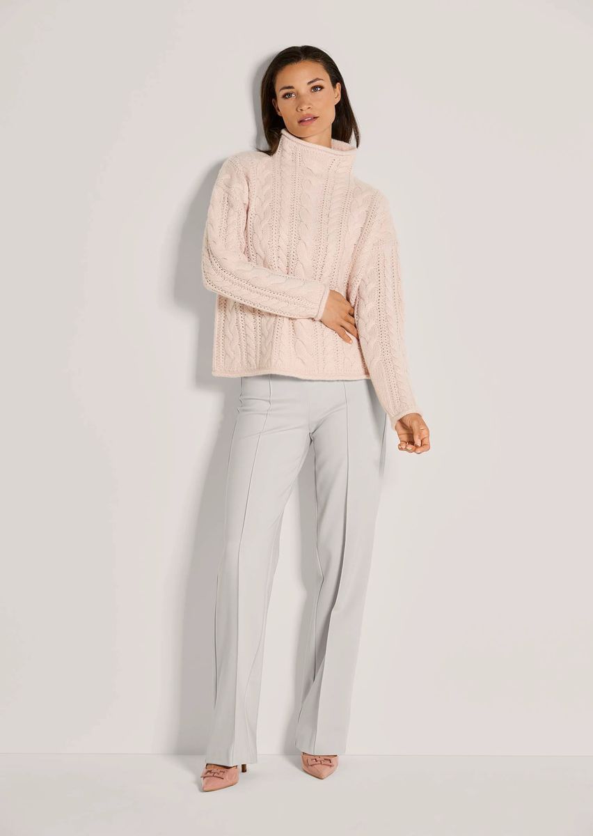 Oversize Zopfstrickpullover mit Kaschmir-Anteil