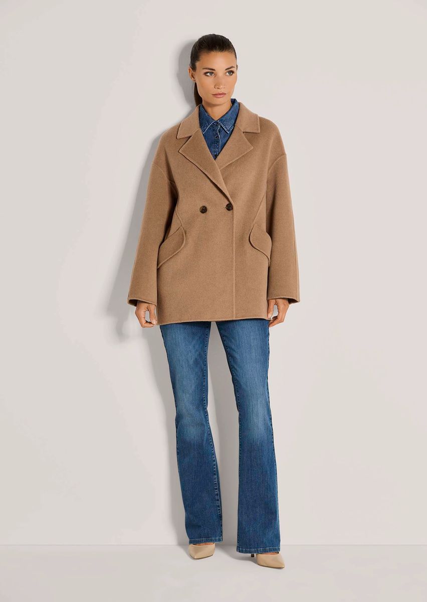 Zweireihige Oversize-Jacke aus Wollmix