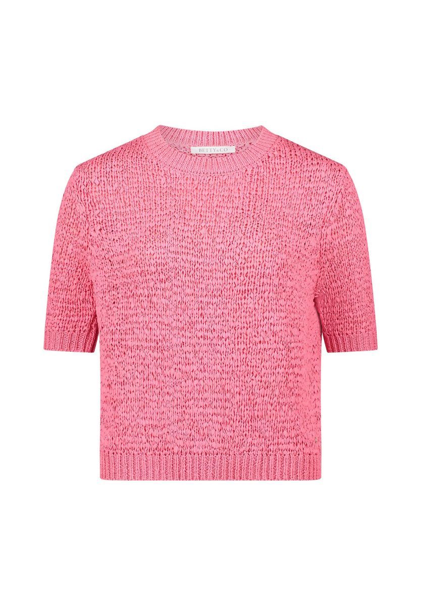 Strukturierter Kurzarm-Strickpullover