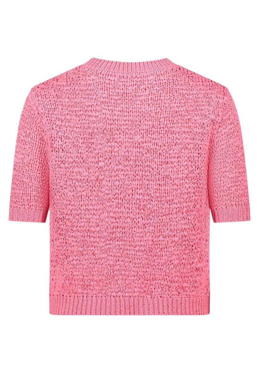 Strukturierter Kurzarm-Strickpullover