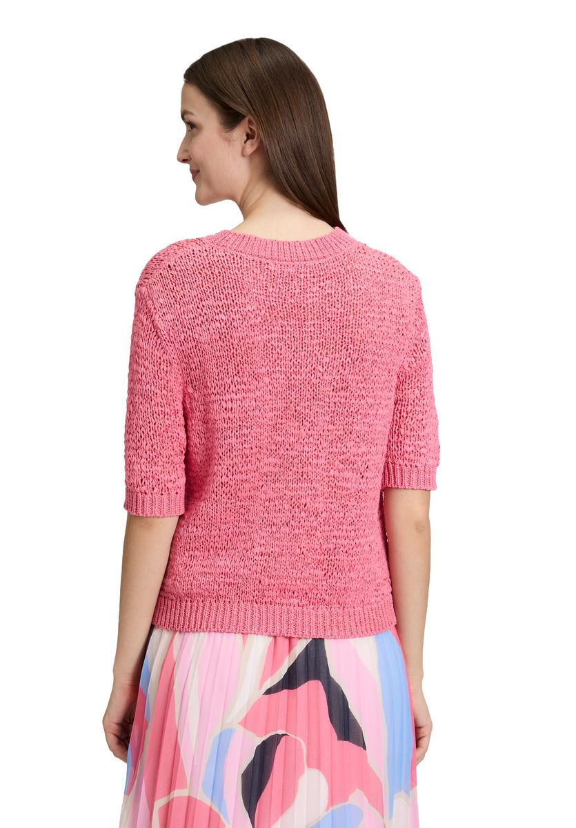 Strukturierter Kurzarm-Strickpullover
