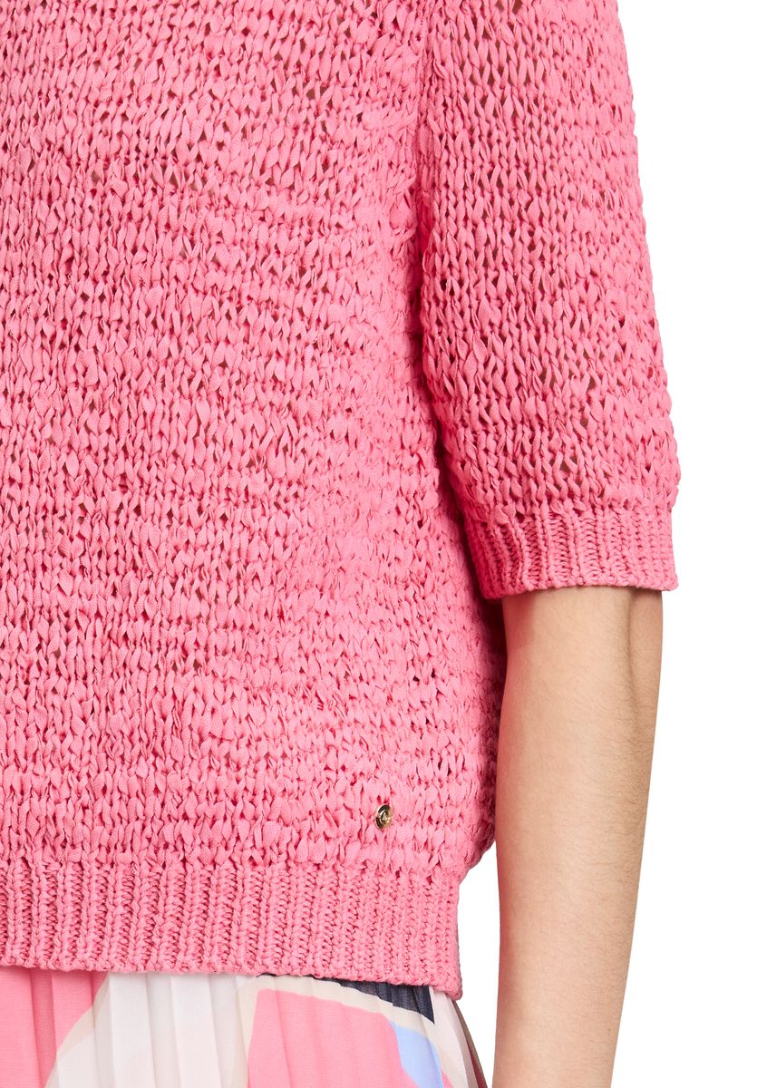 Strukturierter Kurzarm-Strickpullover