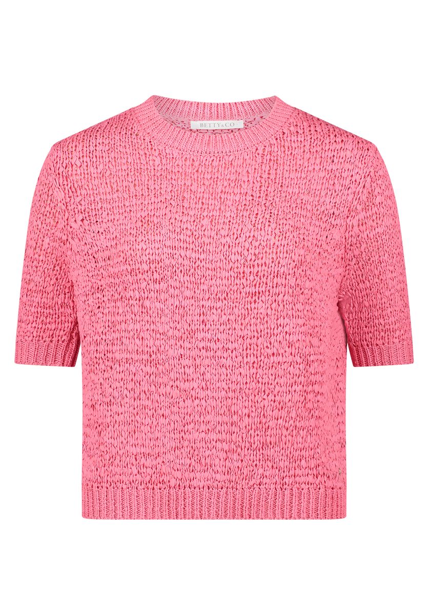 Strukturierter Kurzarm-Strickpullover