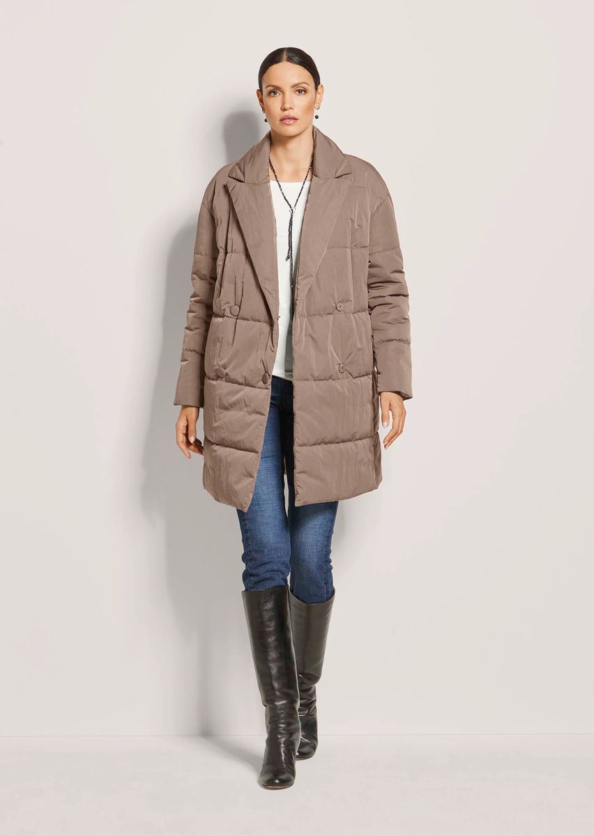 Oversized Doppelreihiger Steppmantel