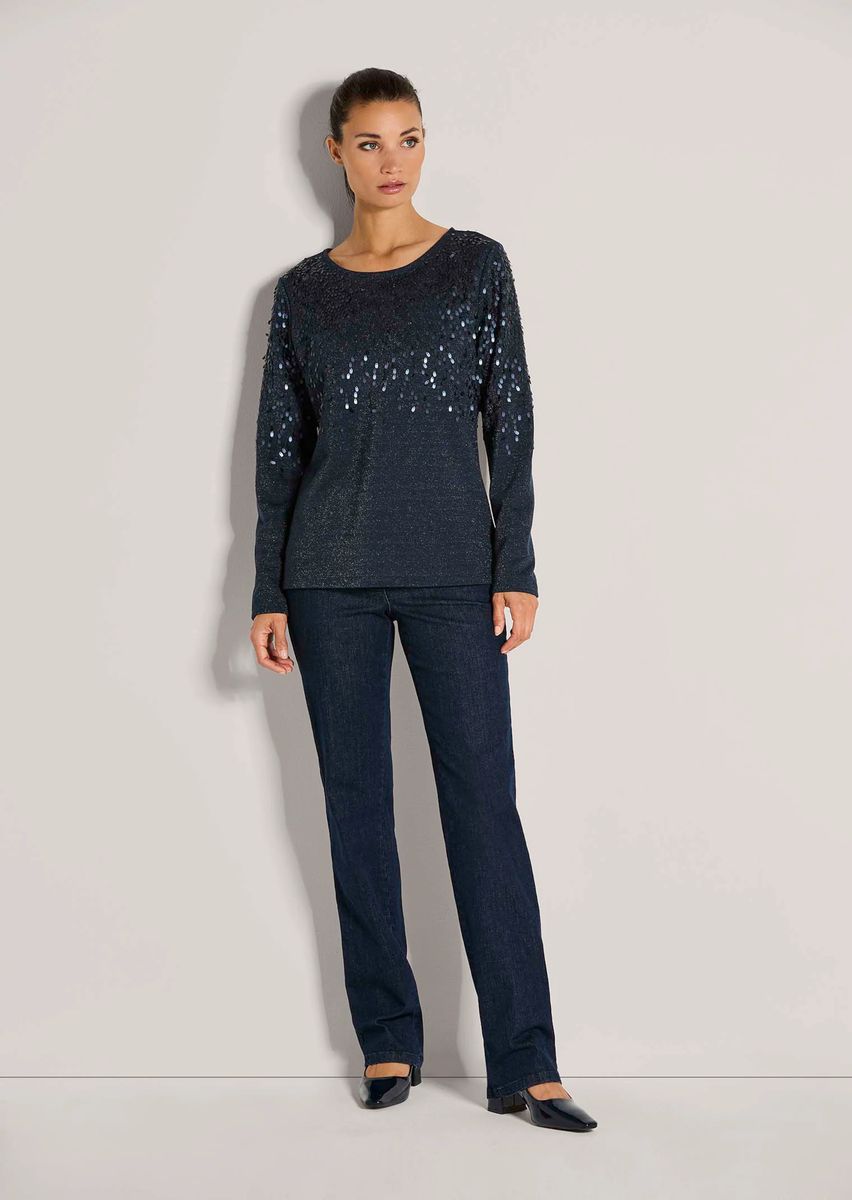 Pailletten-Sweatshirt mit Glanz-Effekt