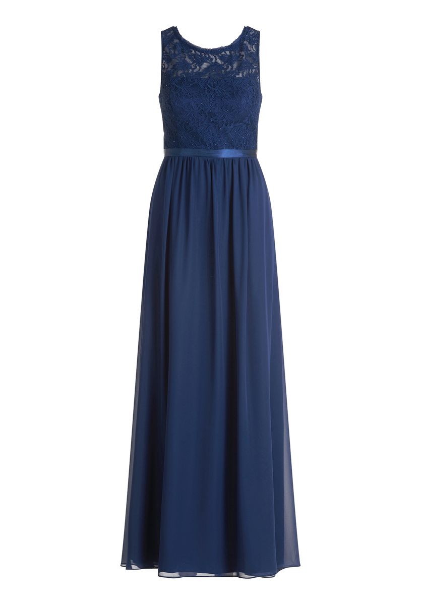 Maxikleid mit Spitze und Chiffon