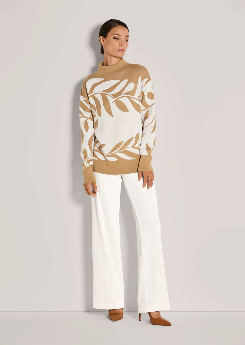 Floral gemusterter Jacquard-Strickpullover