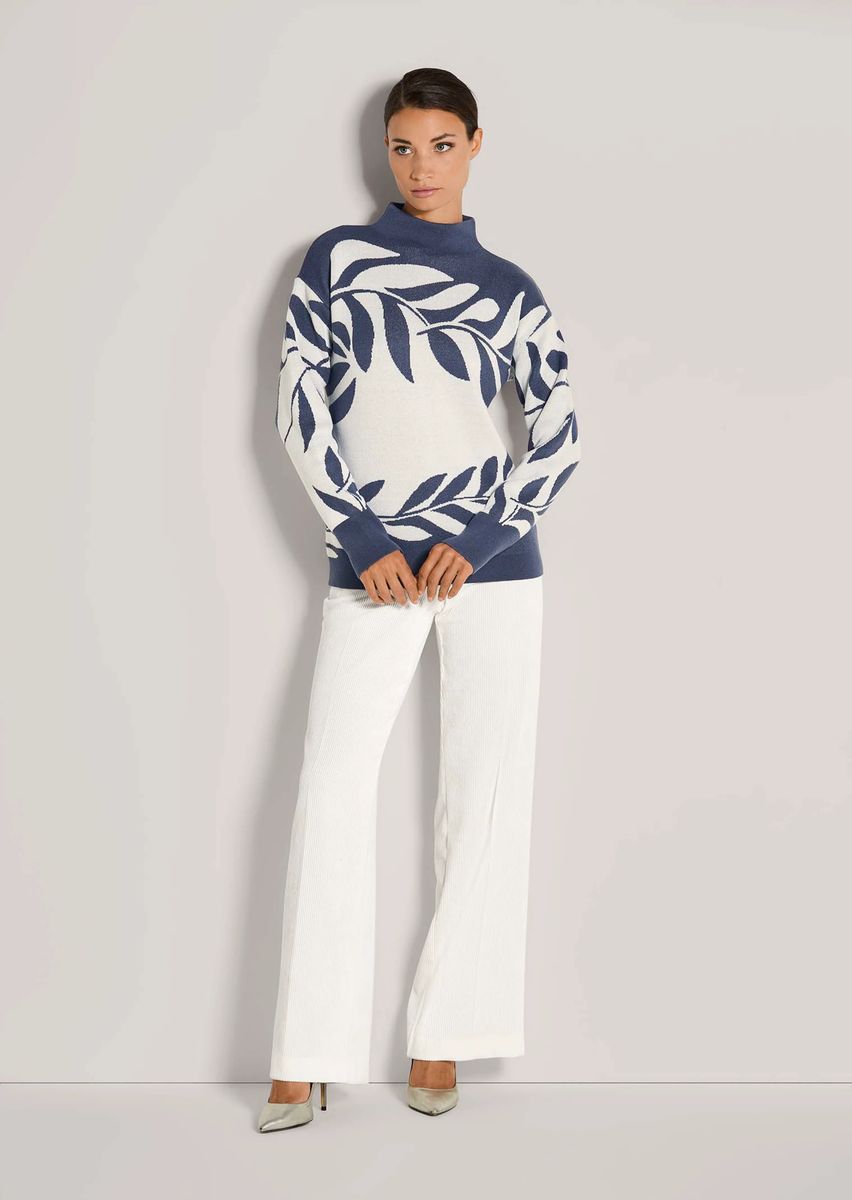 Floral gemusterter Jacquard-Pullover