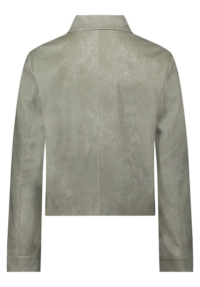 Perforierte Kunstleder-Hemdjacke