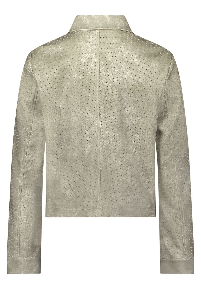Perforierte Kunstleder-Hemdjacke