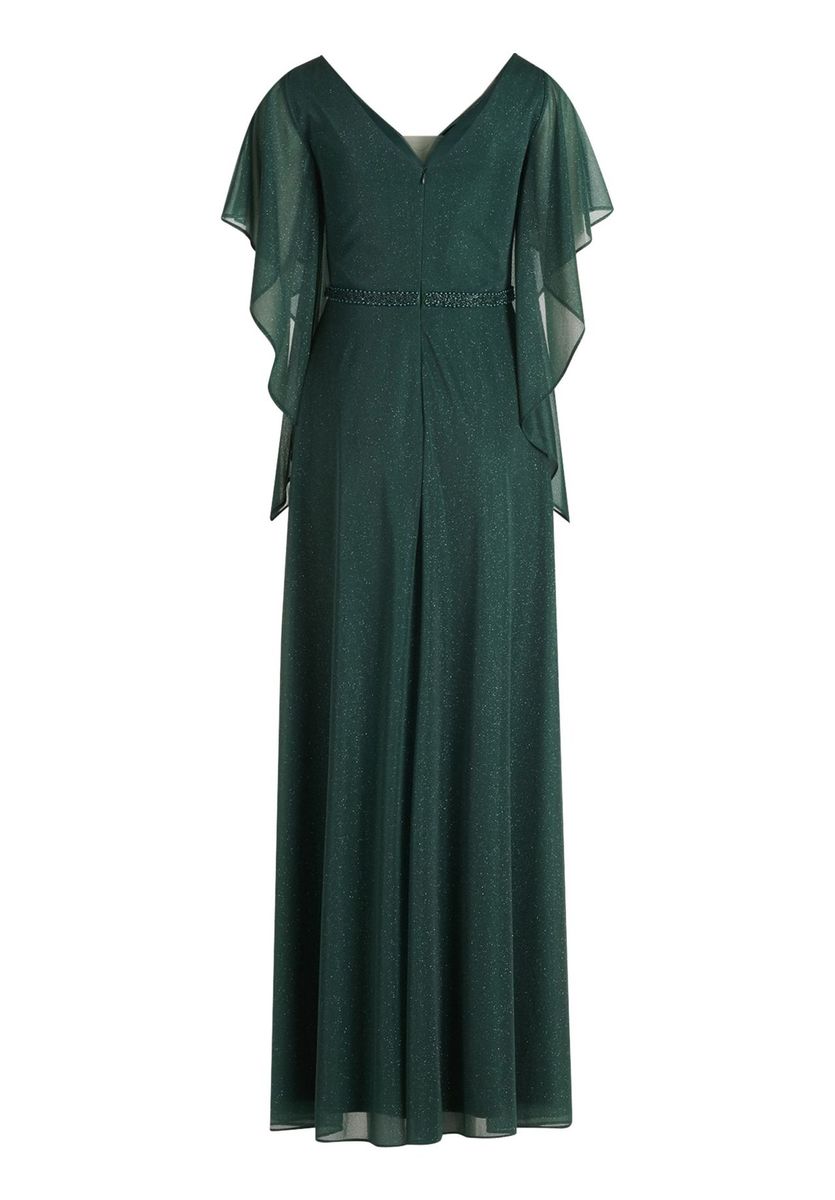 Elegantes Glitzer-Gala-Kleid mit Volantärmeln