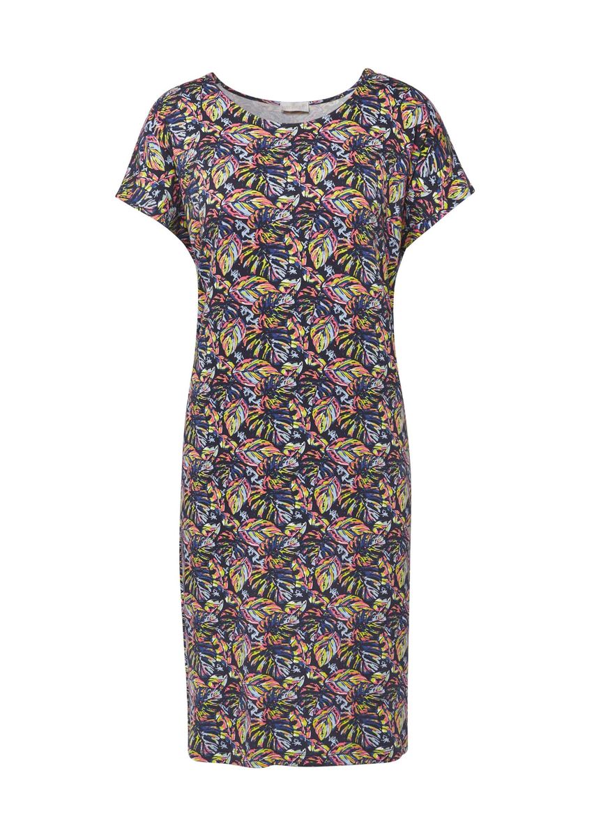 T-Shirt-Kleid mit Tropen-Print
