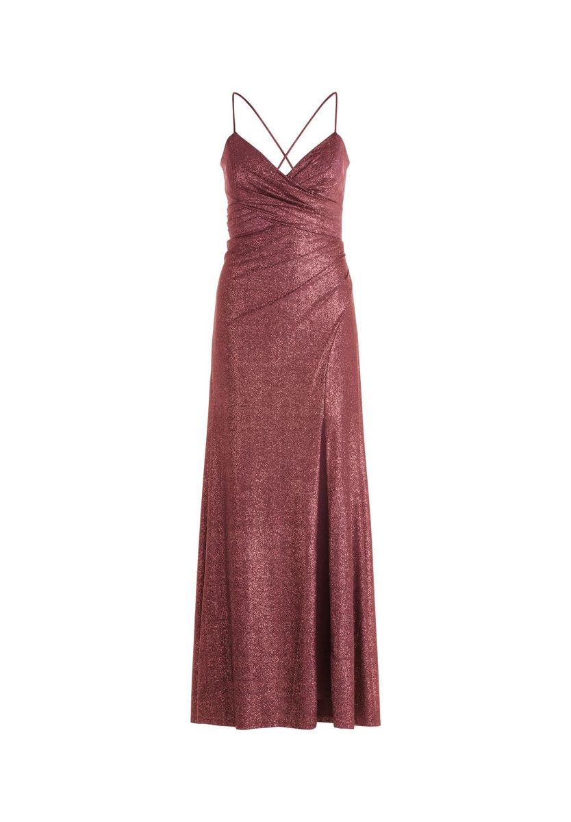 Schimmerndes Maxi-Abendkleid mit Wickeloptik