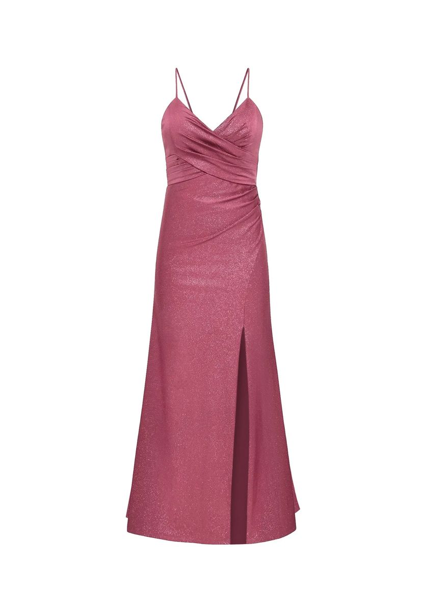 Schimmerndes Maxi-Abendkleid mit Wickeloptik