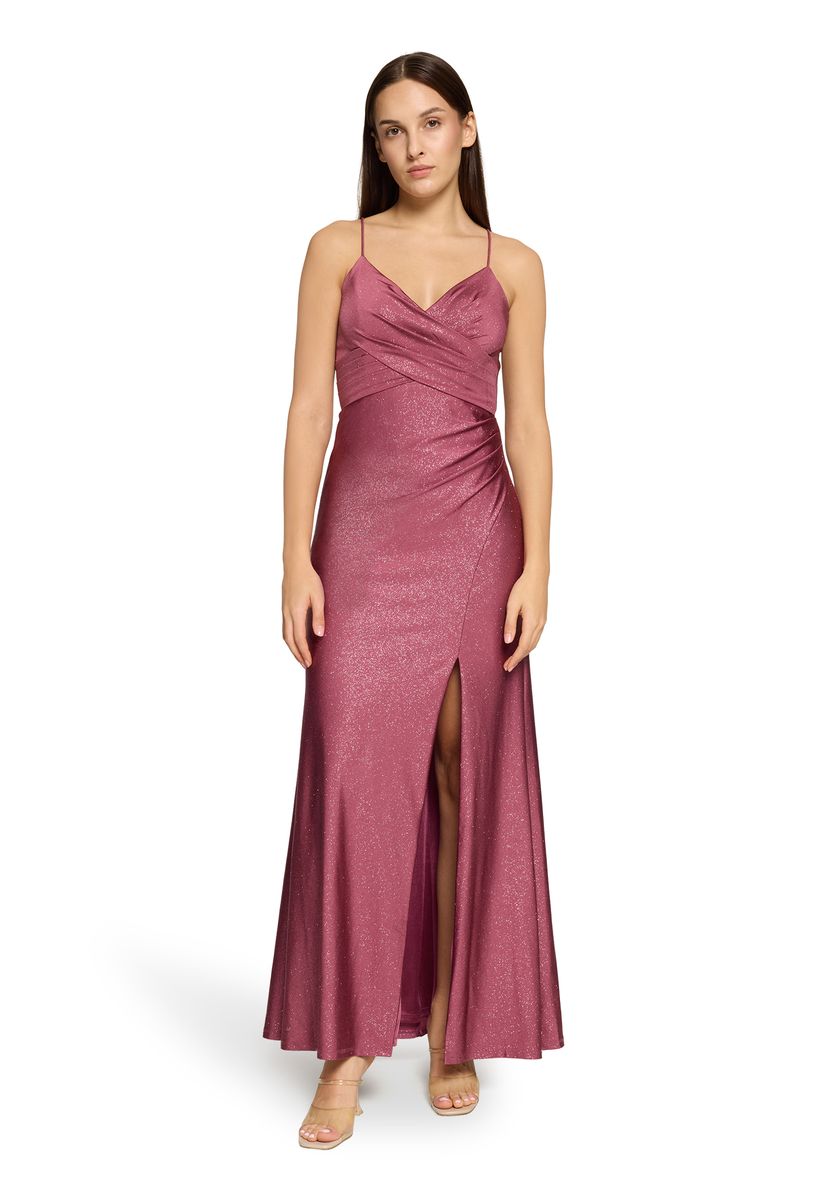 Schimmerndes Maxi-Abendkleid mit Wickeloptik