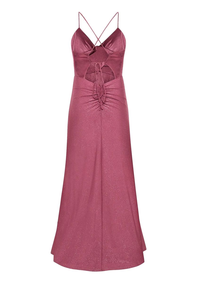 Schimmerndes Maxi-Abendkleid mit Wickeloptik