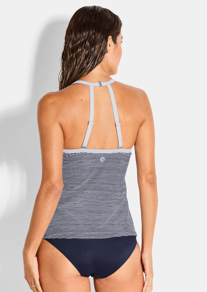 Gestreifter Tankini im Marine-Look