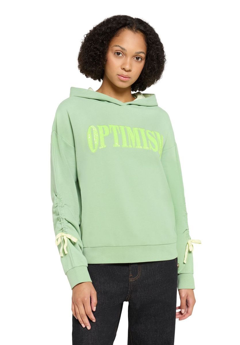 Oversized-Hoodie mit grafischem Print und Schleifen-Ärmeln