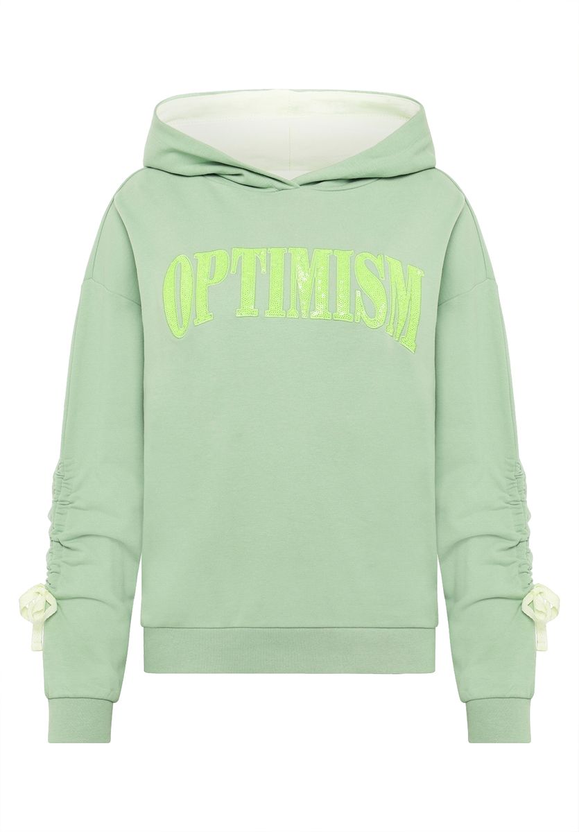 Oversized-Hoodie mit grafischem Print und Schleifen-Ärmeln